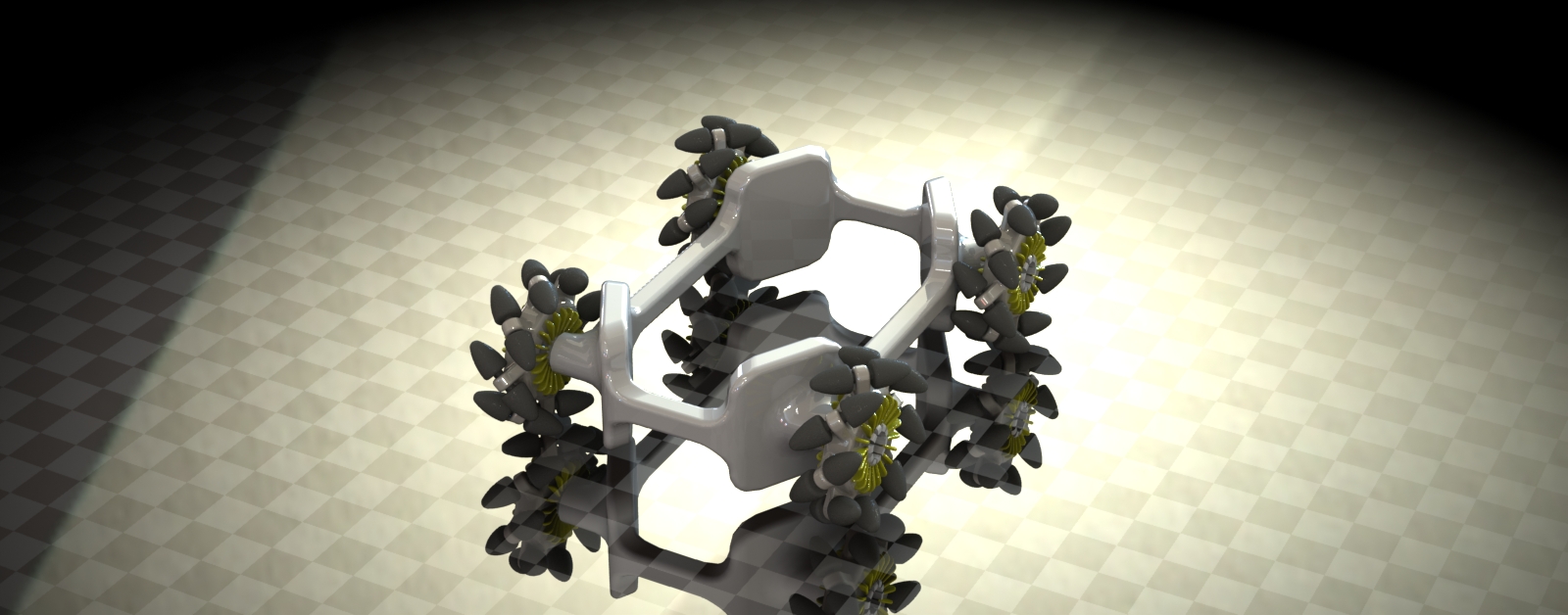 麦克纳姆轮底盘框架3D模型图纸 Solidworks设计